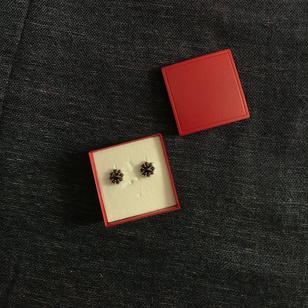 Garnet stud earrings